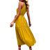 vestido de color sólido con cuello halter y cordones sin mangas con gran columpio NSDY120846