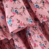 Lace-up layered suspender wrap chest floral dress NSXDX120860