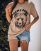 summer Khaki bear print casual short-sleeved T-shirt  NSCXY120901