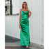 solid color low-cut backless slit sling long dress（multicolor） NSCXY120904
