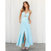 summer solid color deep v hollow slit sling dress （multicolor） NSCXY120927