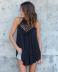 black sleeveless hollow lace stitching top NSCXY120967