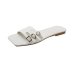 pu leather buckles hollow square head flat slippers NSHYR120982