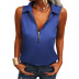 solid color lapel V-neck zipper bottoming vest multicolors NSLZ120989