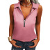 solid color lapel V-neck zipper bottoming vest multicolors NSLZ120989