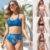 Conjunto de dos piezas de traje de baño bikini con cuello halter de color sólido/estampado (multicolor) NSGM121027