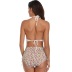 white knitted high-waist print bikini two-piece swimwear  NSGM121039