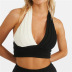 halter neck low-cut backless slim color matching vest NSCOK121056