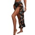 floral print perspective mesh slit beach sunscreen cover-up skirt  NSGM121079