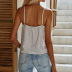 lace edge striped knotted backless camisole  NSNXG121100