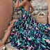 Floral print Sleeveless Backless Beach sling long Dress NSNXG121114