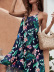 Vestido largo sin mangas con estampado floral sin espalda en la playa NSNXG121114