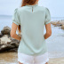solid color puff short-sleeved ruffled top NSNXG121124