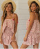 Floral Lace-Up Sling Sleeve Skirt Set NSJKW121134