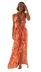 V-neck Printed Slit Long slip dress NSJKW121136
