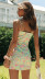 floral print slit lace-up slip dress NSJKW121163