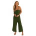 solid color pleated ruffled stitching wide-leg slip jumpsuit NSJKW121165
