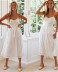 vestido lencero de color liso con escote en V y escote en V sin espalda NSJKW121169