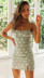 Printed Sling Slit Backless Lace-Up Dress NSJKW121191
