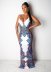 ethnic print slim fit slip full-length dress NSSFY121264