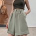 flanging with pockets solid color dress shorts NSMVS121301