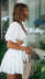 solid color V-neck waistless flounce short sleeve dress NSJKW121310