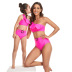 print/solid color ruffle sloping shoulders parent-child Tankini set NSHYU121333
