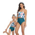 print sling ruffle high waist parent-child Tankini set NSHYU121334
