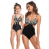 print sling backless lace-up parent-child one-piece swimsuit NSHYU121340