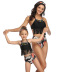 print tassel hanging neck lace-up parent-child Tankini set NSHYU121341