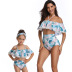 printing high waist backless parent-child Tankini two-pieceset NSHYU121342