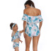 Estampado de cintura alta sin espalda para padres e hijos Tankini de dos piezas NSHYU121342