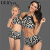 zipper print/solid color sleeveless slim parent-child two-piece swimsuits NSHYU121343