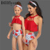 print sleeveless slim backless parent-child Tankini set NSHYU121344