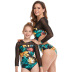 mesh print long-sleeved waistless sunscreen parent-child one-piece swimsuit NSHYU121345