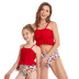 print sling ruffle High Waist Parent-Child Tankini two-piece set NSHYU121348