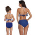 printing hanging neck lace-up backless ruffles parent-child one-piece swimsuit NSHYU121350