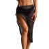 solid color perspective mesh beach sunscreen slit skirt cover-up  NSHYU121357