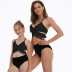 black tassel high-waist bikini two-piece parent-child swimsuit  NSHYU121362