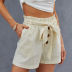  solid color lace-up straight shorts NSKA121435