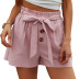  solid color lace-up straight shorts NSKA121435