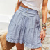 summer solid color high-waist buttoned layered skirt NSKA121440