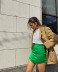 high waist slim solid color Silk Satin Texture Skirt (multicolor) NSXDX121484