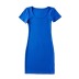 Square neck elastic slim short-sleeved solid color threaded t-shirt dress NSXDX121499