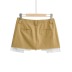 pleated solid color stitching ultra-short skirt with belt NSXDX121500