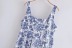 sling square neck backless Tropical Rainforest Print dress NSXDX121508