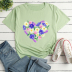 Camiseta holgada de manga corta con estampado de corazones florales NSYAY123104