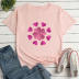 Flower and Heart Print Loose short sleeve T-Shirt NSYAY126442