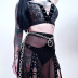 Diablo falda larga transparente con cordones y aberturas en color liso NSGYB121592