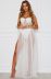 sling wrap chest backless slit solid color see-through dress NSYCX121599